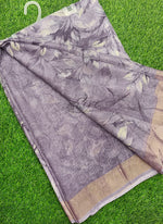 Load image into Gallery viewer, Latest Printed Chiffon Saree in Jute Stripes