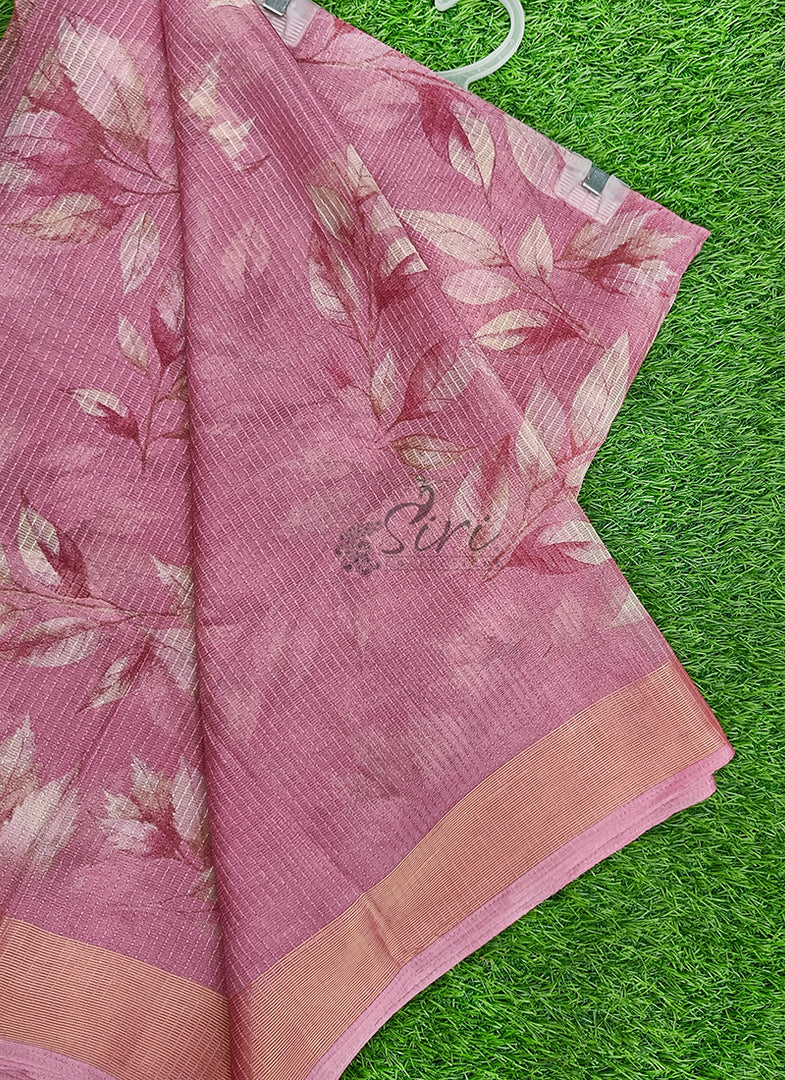 Latest Printed Chiffon Saree in Jute Stripes