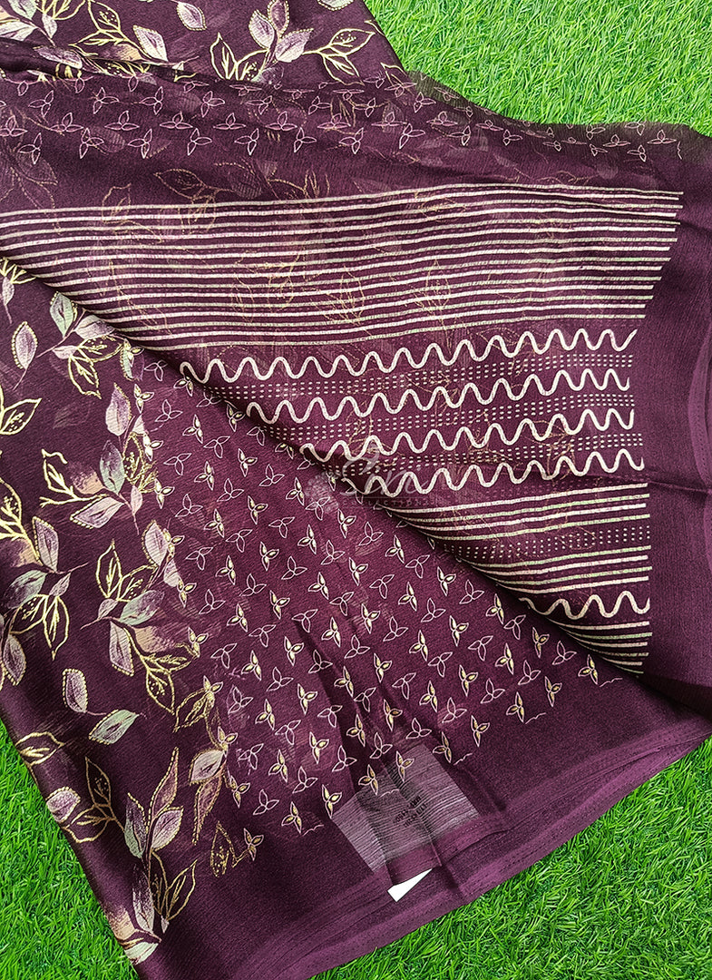 Latest Printed Chiffon Saree in Foil Print