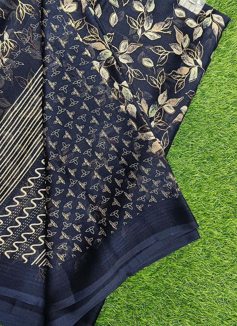 Latest Printed Chiffon Saree in Foil Print
