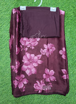 Load image into Gallery viewer, Beautiful Floral Printed Satin Chiffon Saree