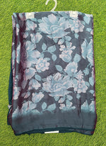 Load image into Gallery viewer, Beautiful Floral Printed Satin Chiffon Saree