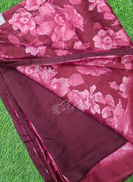 Load image into Gallery viewer, Beautiful Floral Printed Satin Chiffon Saree