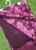 Load image into Gallery viewer, Beautiful Floral Printed Satin Chiffon Saree