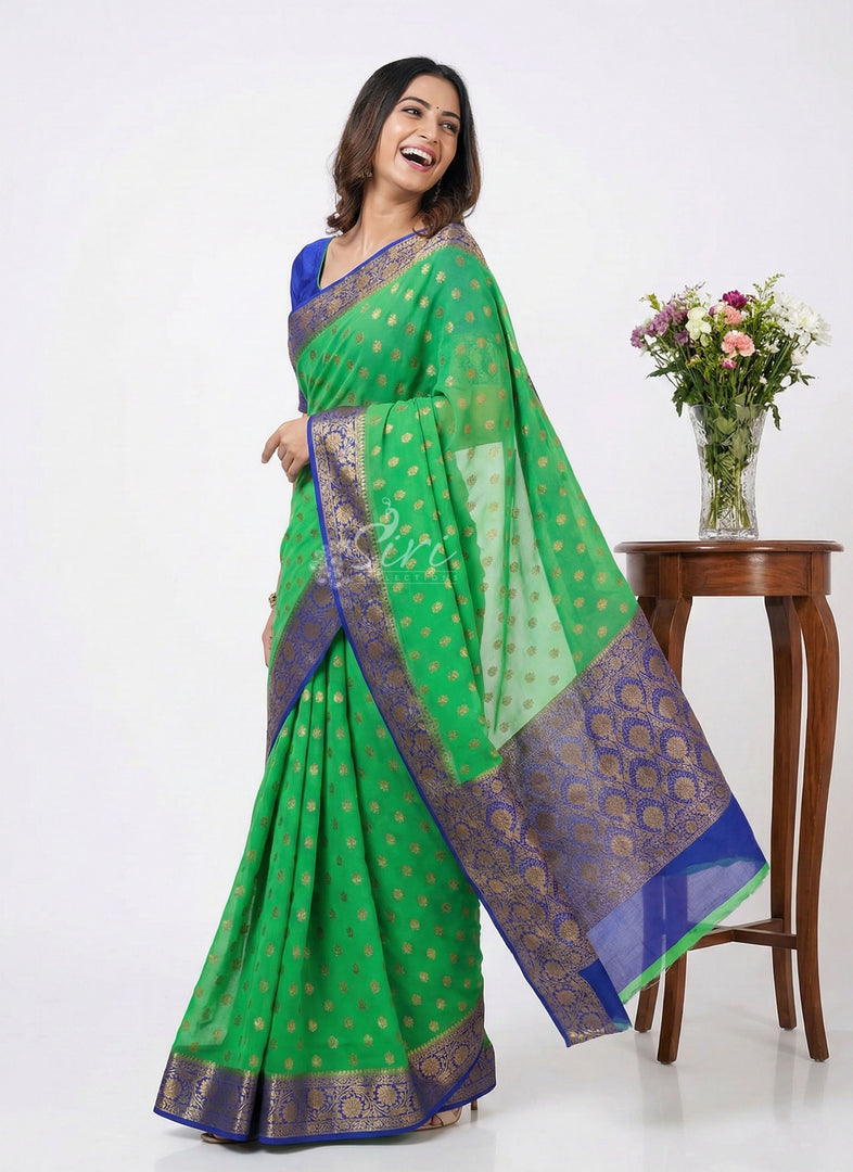 Latest Beautiful Pure Banarasi Georgette Saree with Blouse