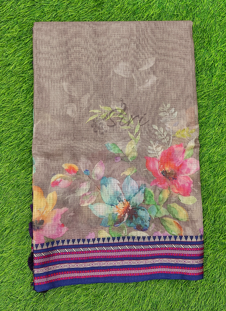 Beautiful Floral Digital Prints on Pure Kota Saree