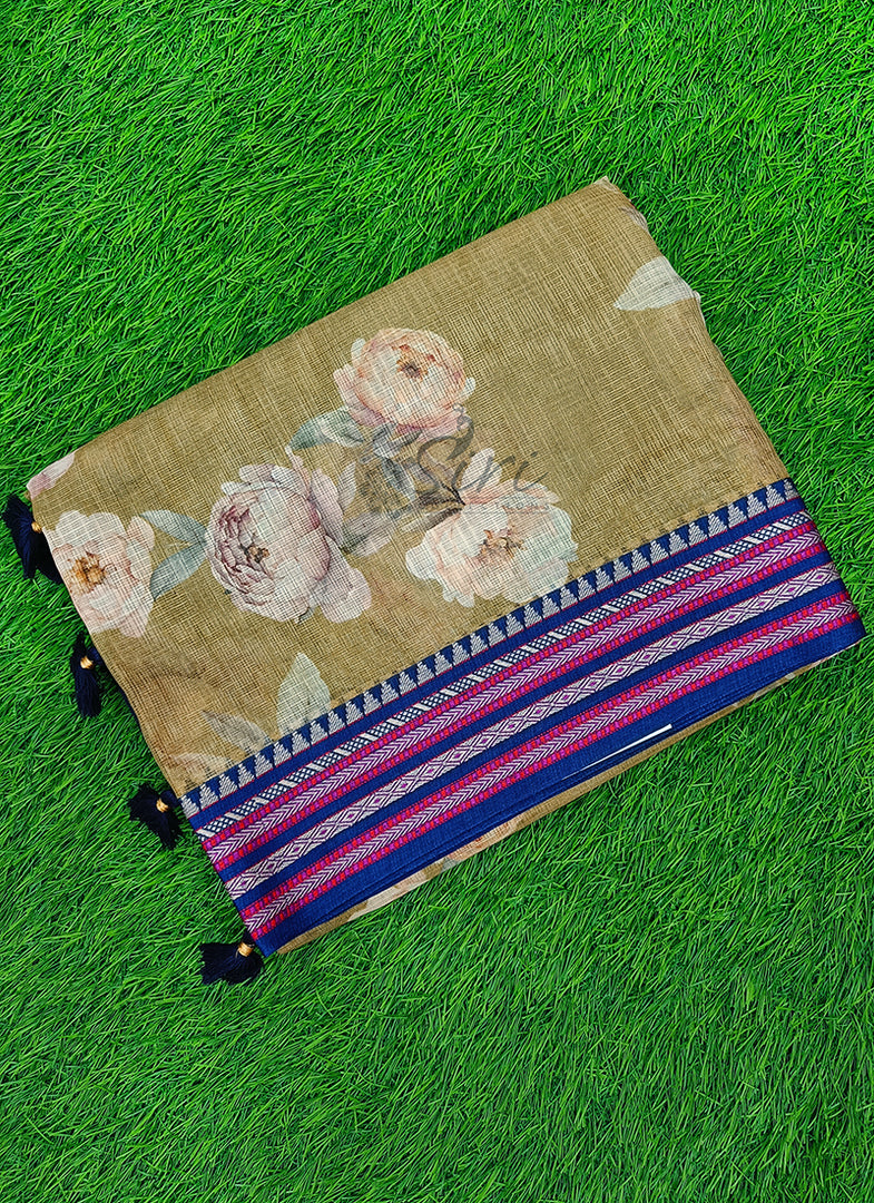 Beautiful Floral Digital Prints on Pure Kota Saree