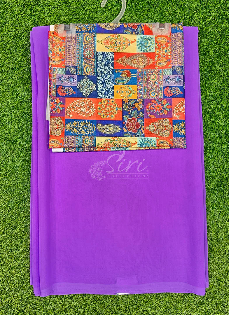 Lovely Georgette Saree With Designer Blouse