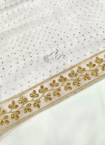 Load image into Gallery viewer, Fancy Gold Border Lace Trim in Stone Work
