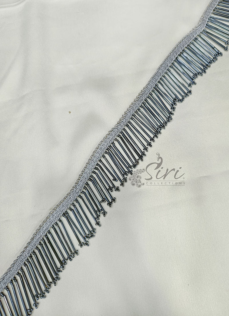 Fancy Partywear Lace Border in Cut beads