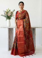 Load image into Gallery viewer, Beautiful Digital Print Fancy Banarasi Silk Saree