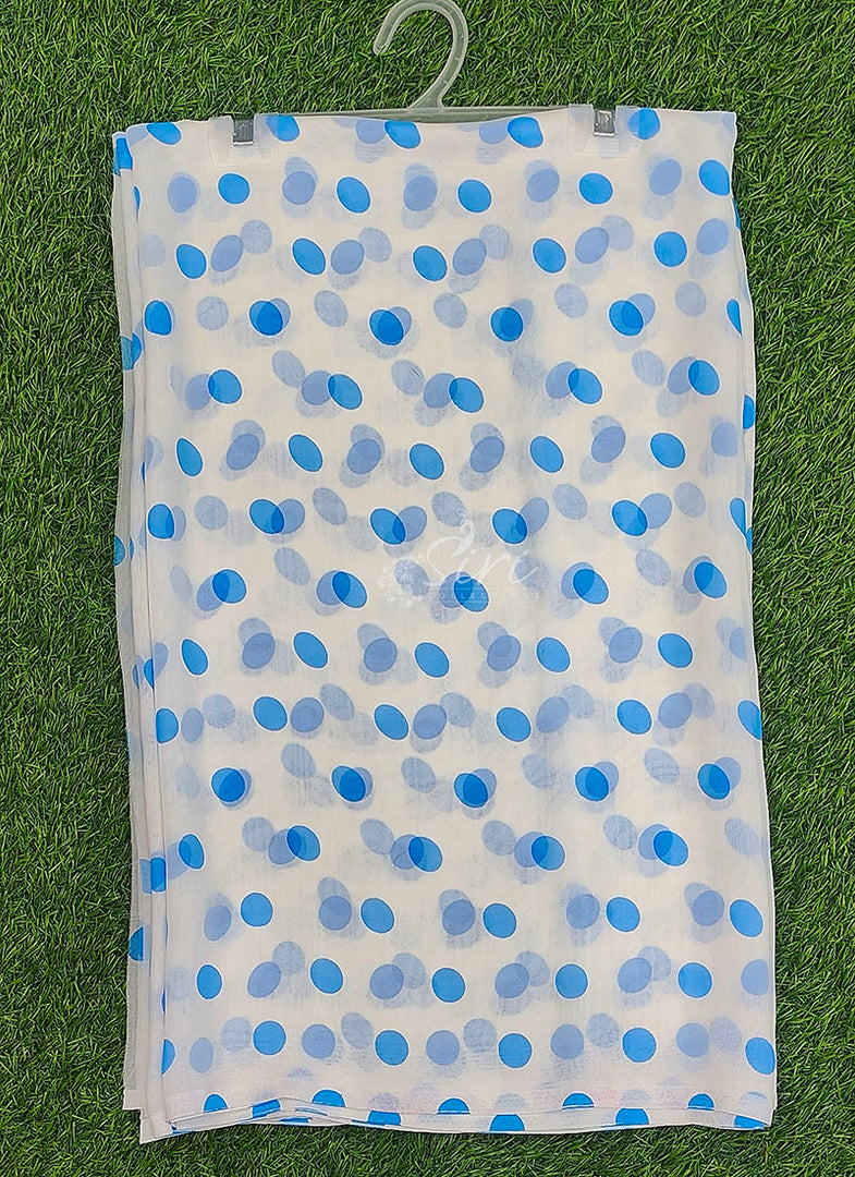 Latest Printed Georgette Saree in Polka Dots Design