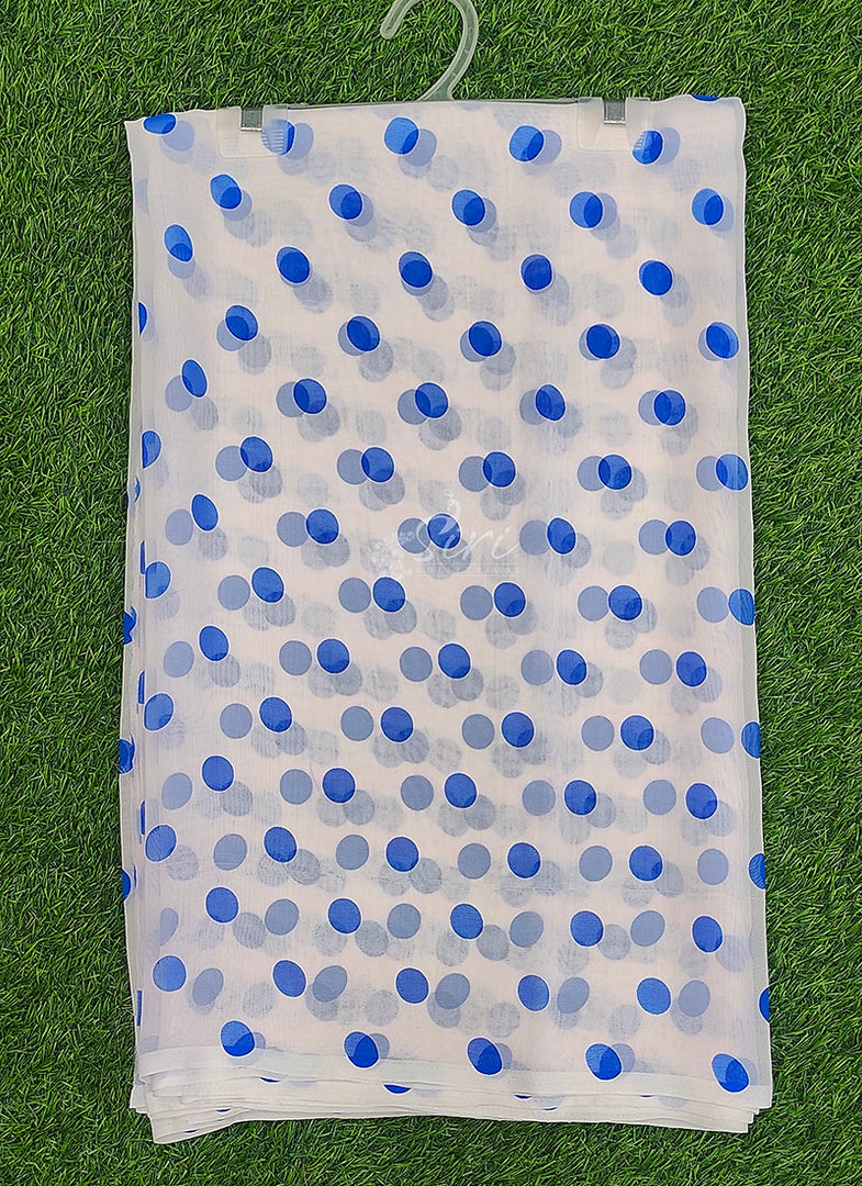 Latest Printed Georgette Saree in Polka Dots Design
