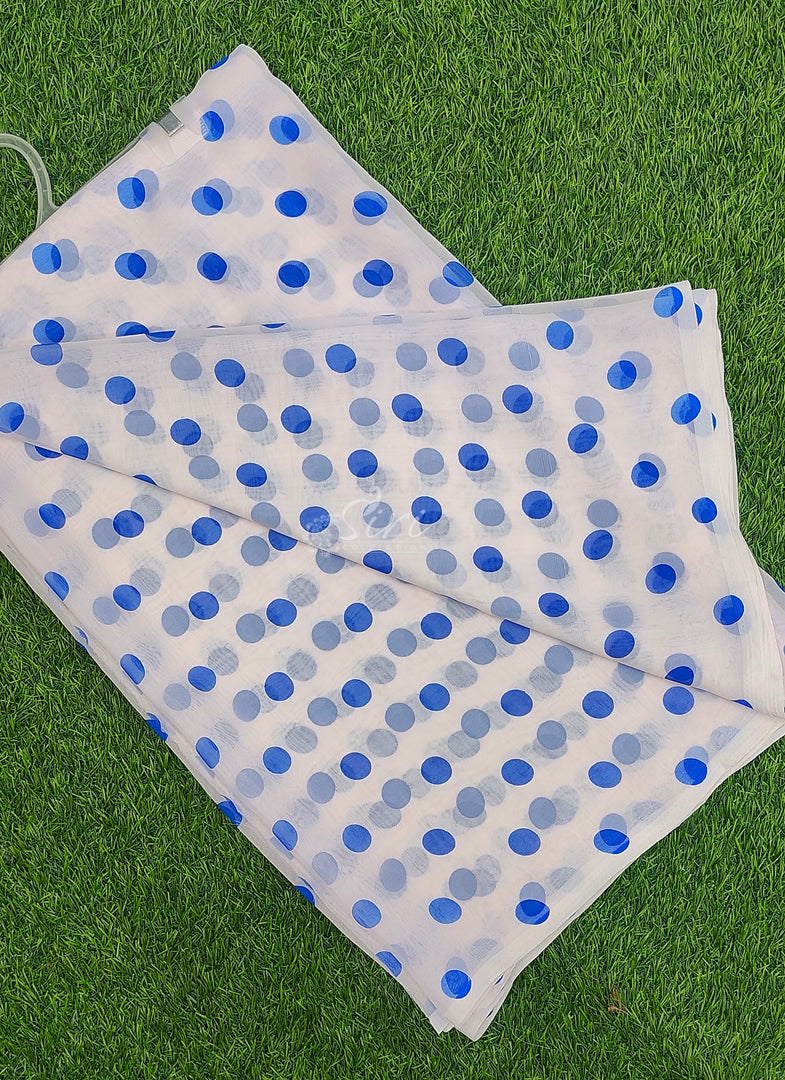 Latest Printed Georgette Saree in Polka Dots Design