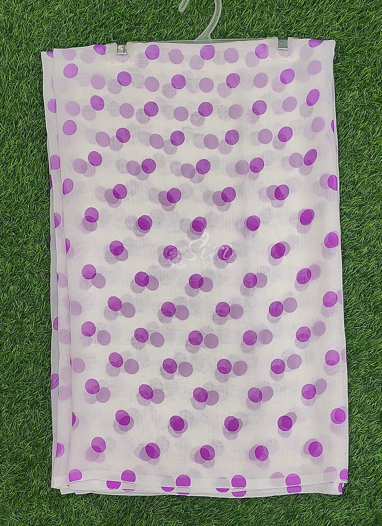 Latest Printed Georgette Saree in Polka Dots Design