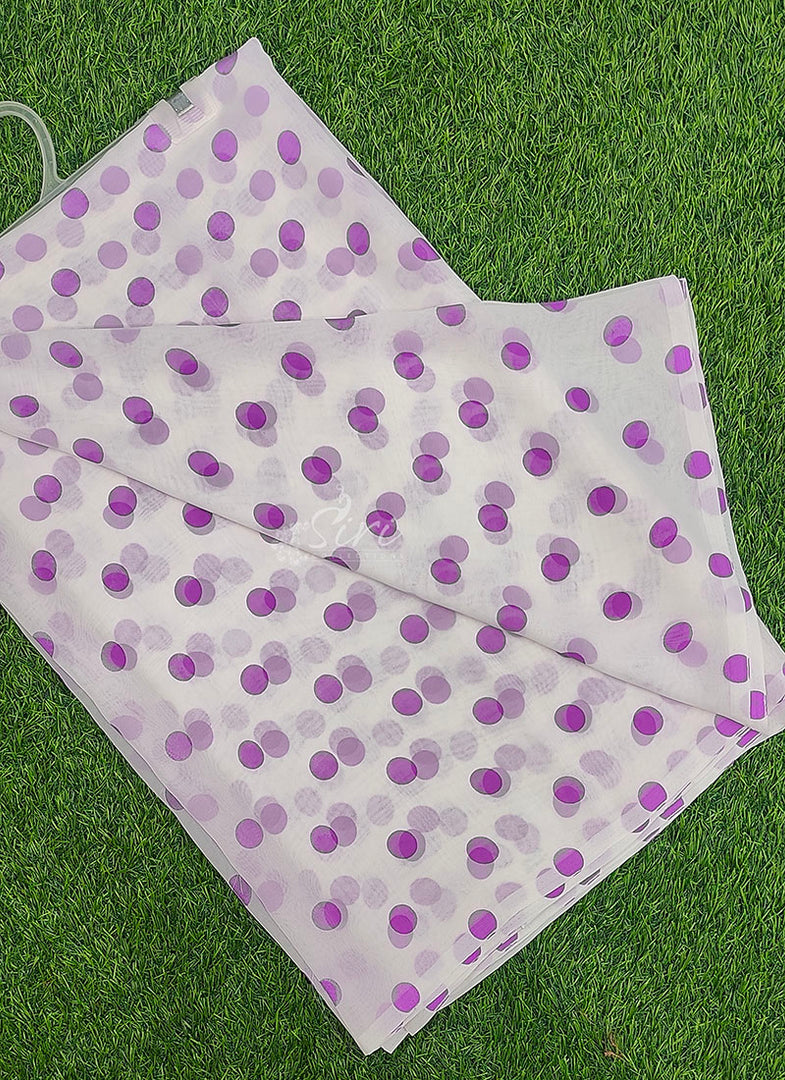 Latest Printed Georgette Saree in Polka Dots Design