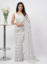 Load image into Gallery viewer, Latest Printed Georgette Saree in Polka Dots Design