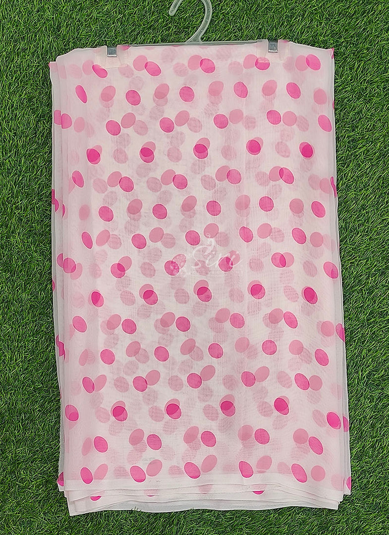 Latest Printed Georgette Saree in Polka Dots Design