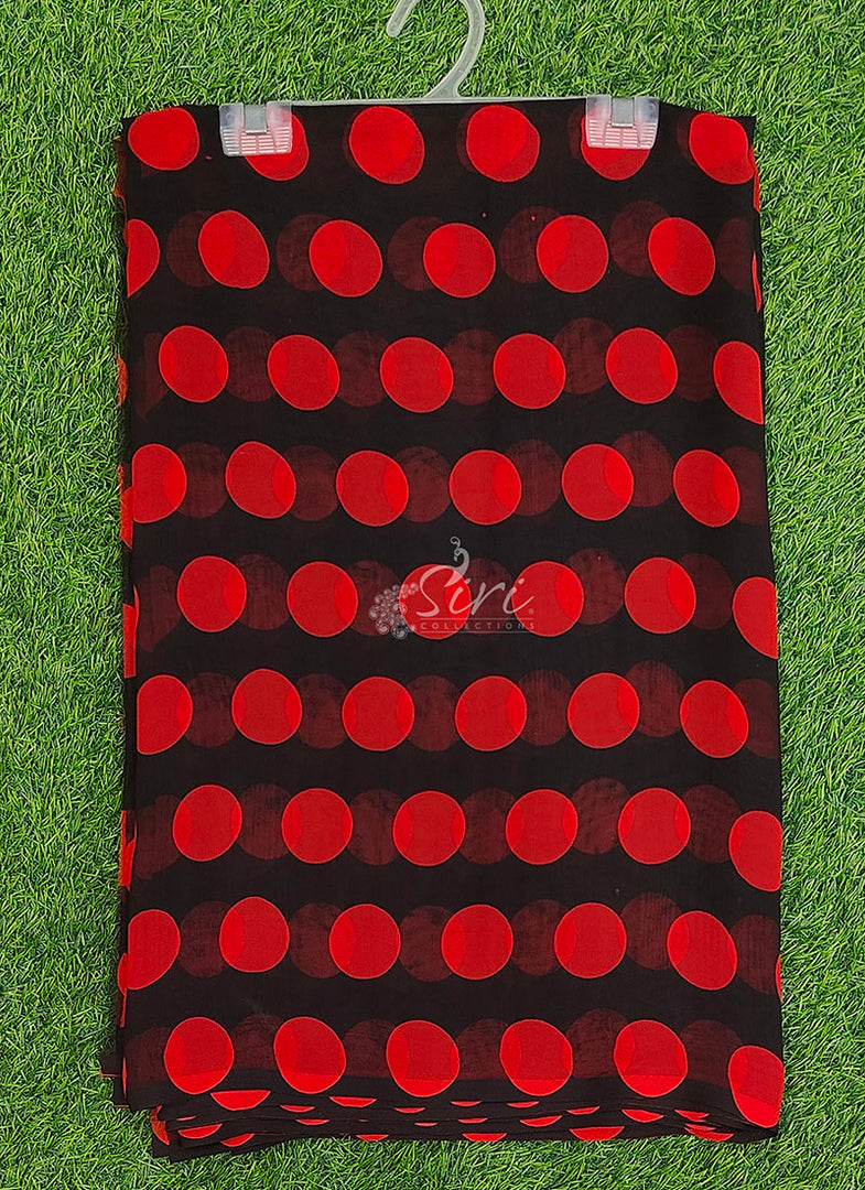 Latest Printed Georgette Saree in Polka Dots Design