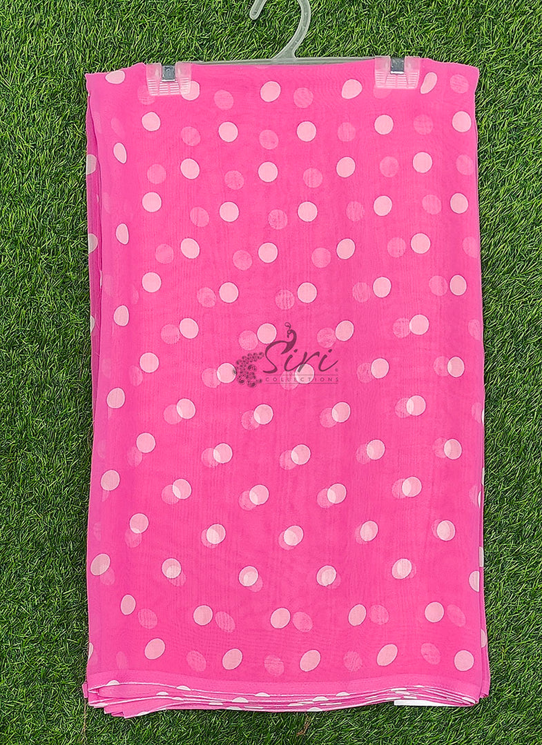 Latest Printed Georgette Saree in Polka Dots Design