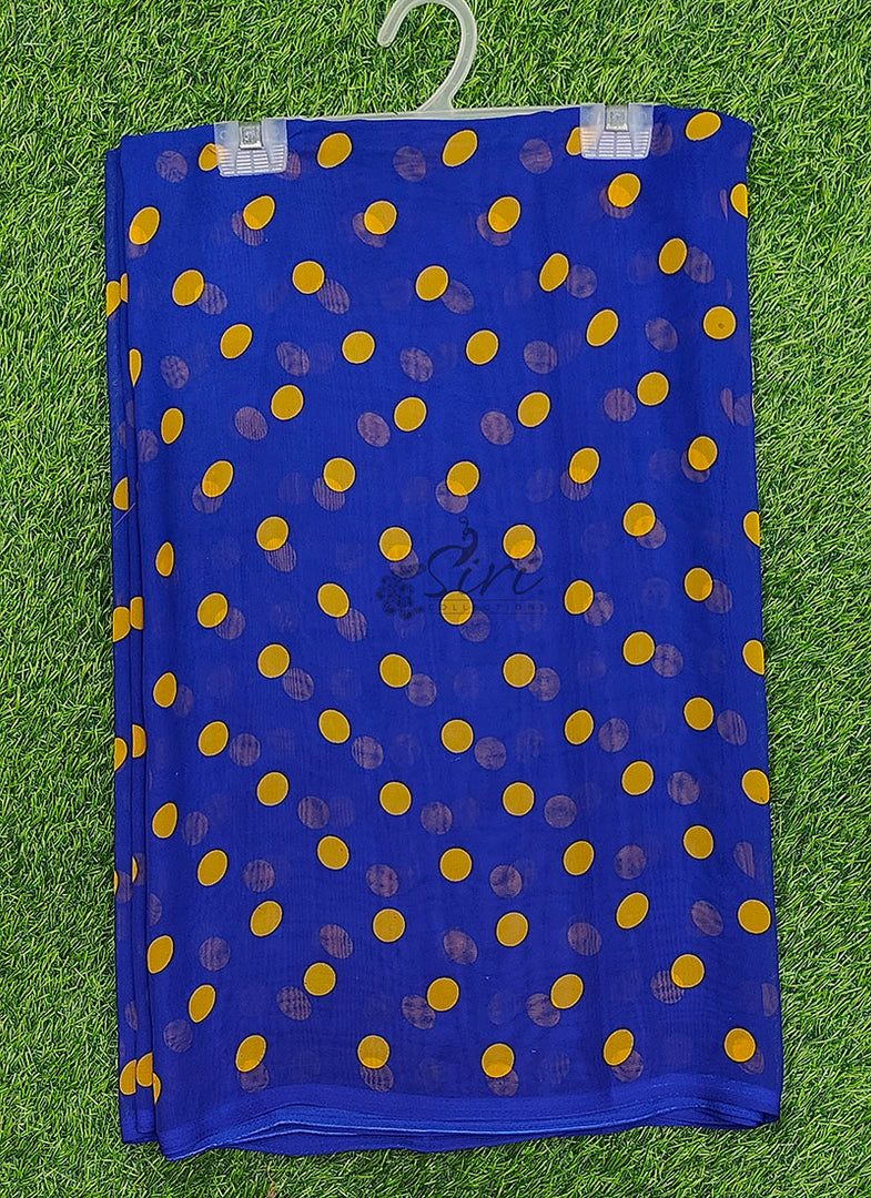 Latest Printed Georgette Saree in Polka Dots Design