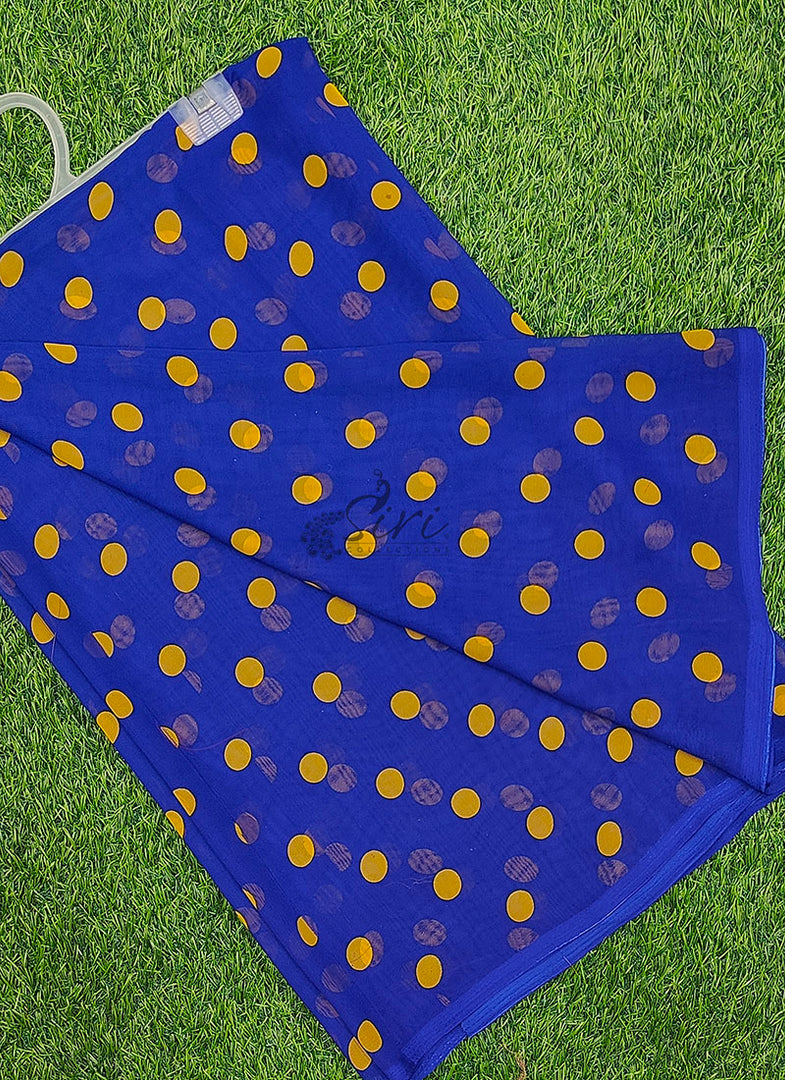 Latest Printed Georgette Saree in Polka Dots Design