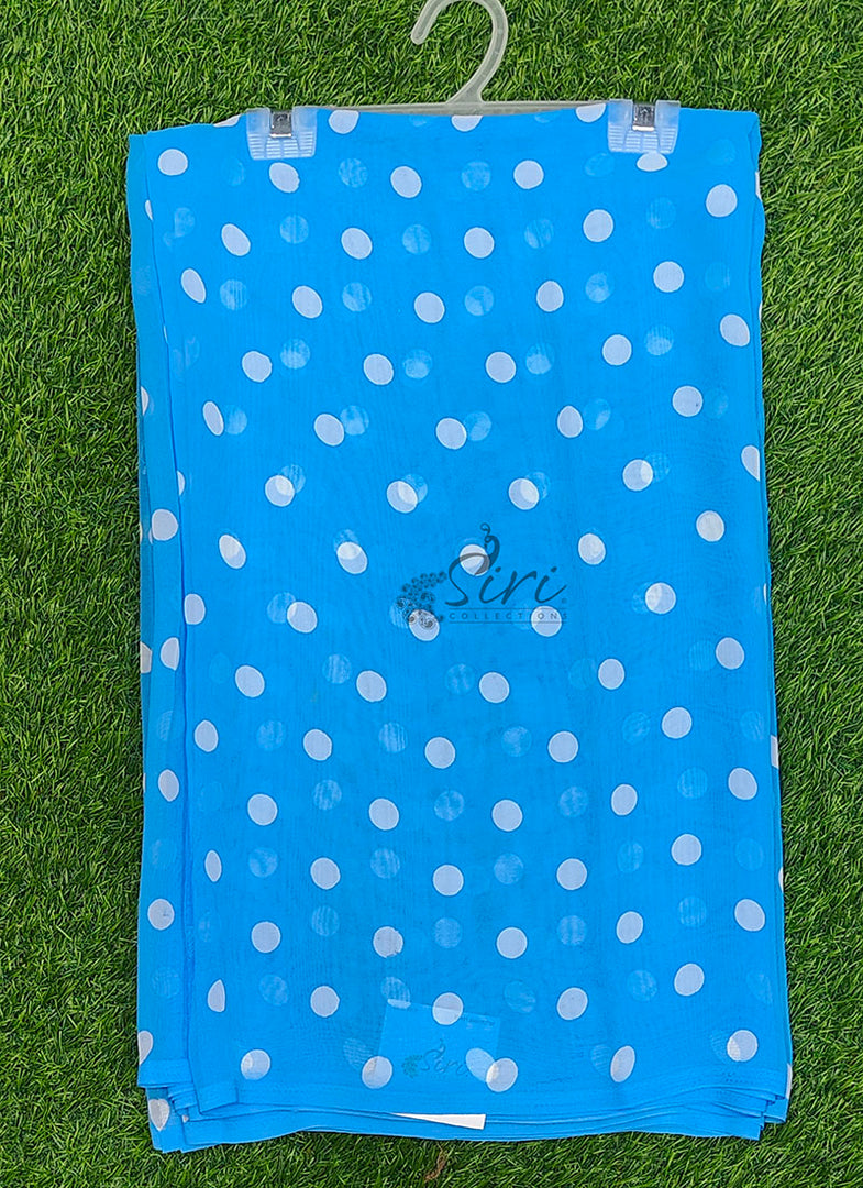 Latest Printed Georgette Saree in Polka Dots Design