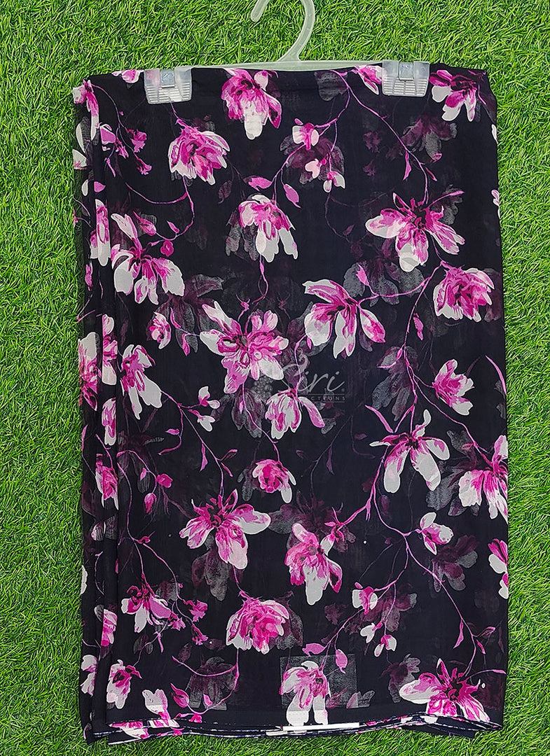 Latest Printed Georgette Saree in Floral Design