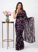 Load image into Gallery viewer, Latest Printed Georgette Saree in Floral Design
