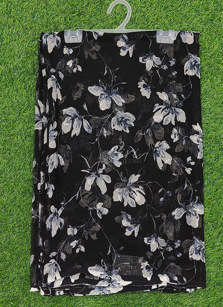 Latest Printed Georgette Saree in Floral Design