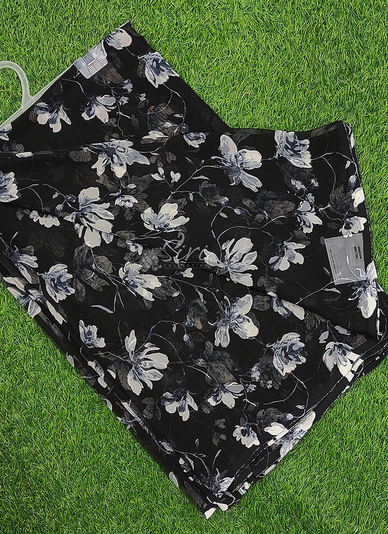 Latest Printed Georgette Saree in Floral Design
