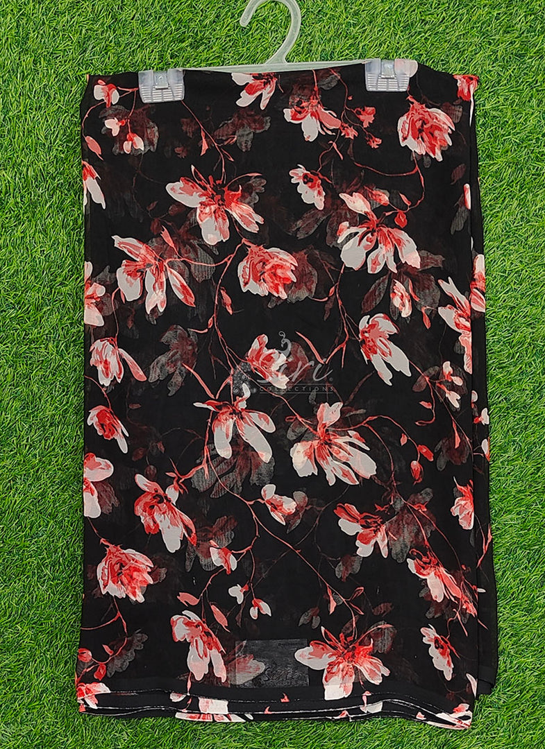 Latest Printed Georgette Saree in Floral Design