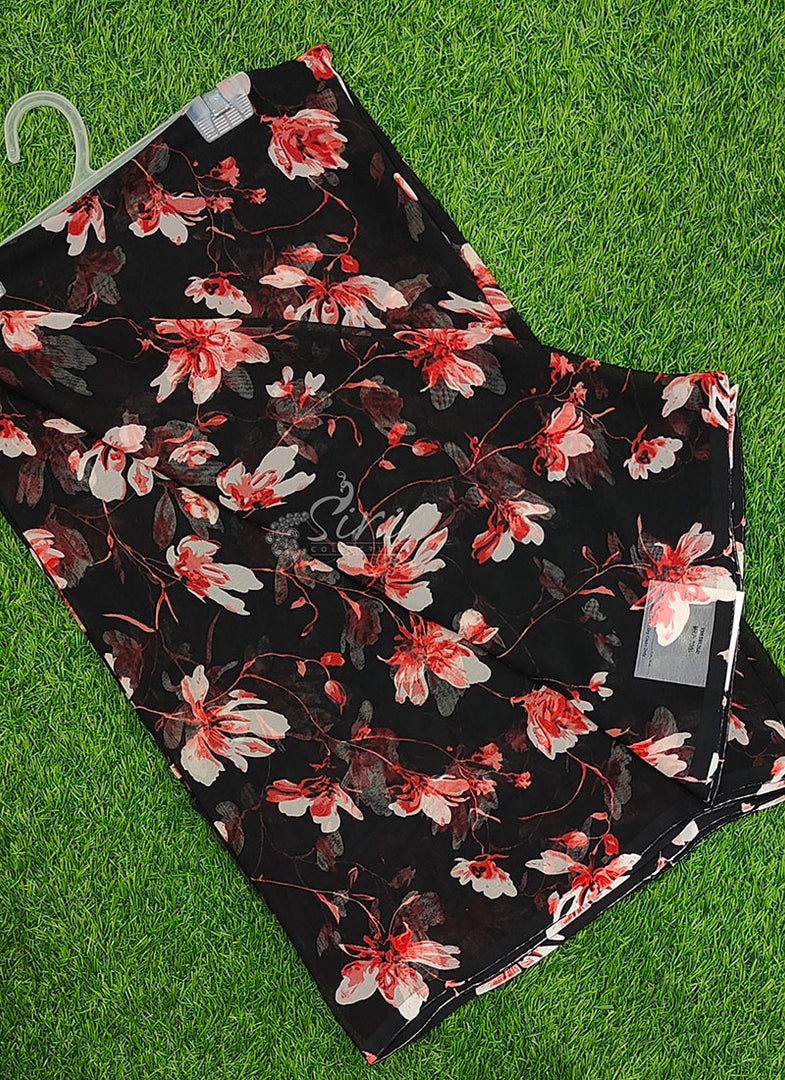 Latest Printed Georgette Saree in Floral Design