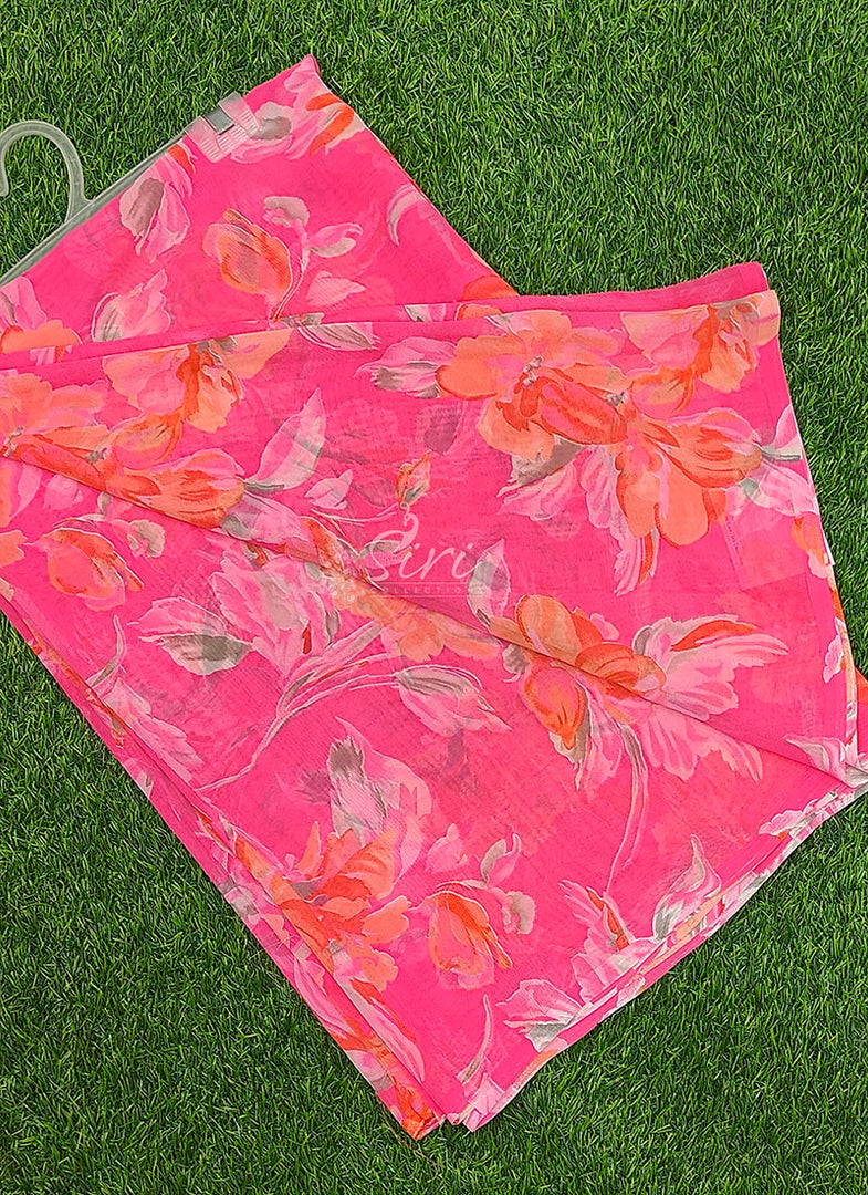 Latest Printed Georgette Saree in Floral Design