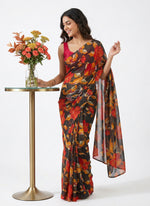 Load image into Gallery viewer, Latest Printed Georgette Saree in Floral Design