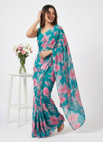 Load image into Gallery viewer, Latest Printed Georgette Saree in Floral Design