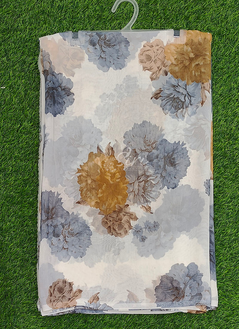 Latest Printed Georgette Saree in Floral Design