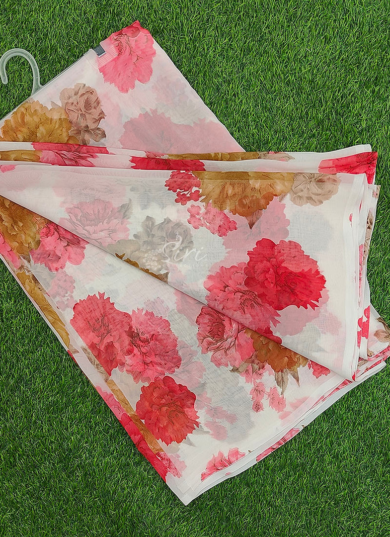 Latest Printed Georgette Saree in Floral Design