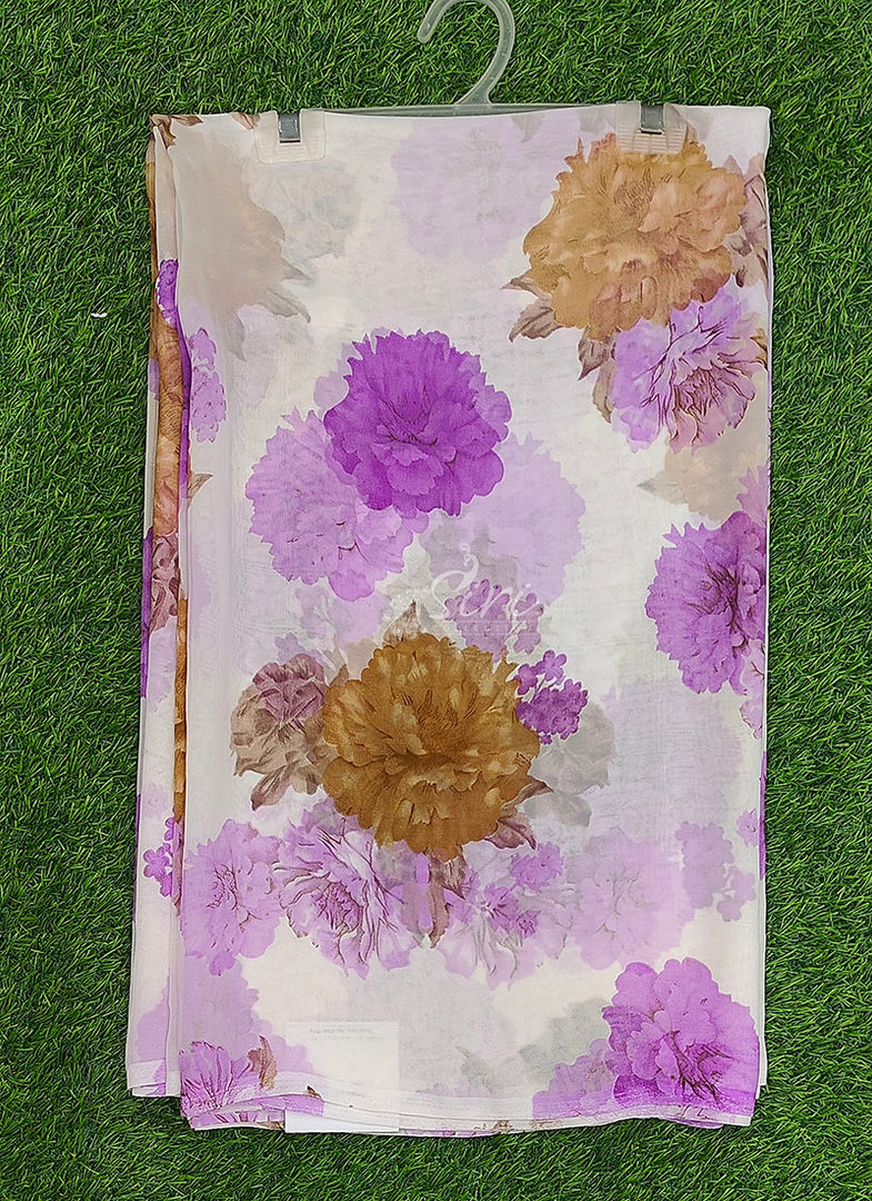 Latest Printed Georgette Saree in Floral Design
