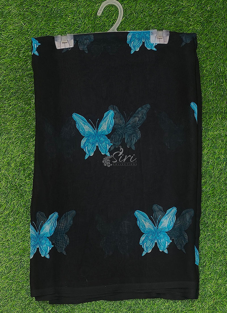 Latest Printed Georgette Saree in Floral Design