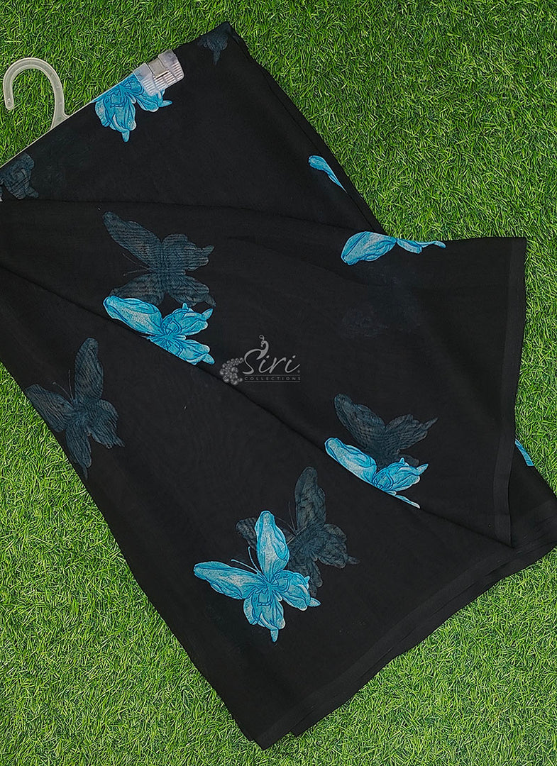 Latest Printed Georgette Saree in Floral Design