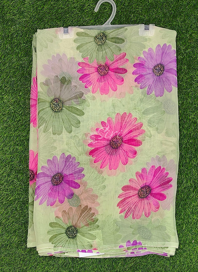 Latest Printed Georgette Saree in Floral Design