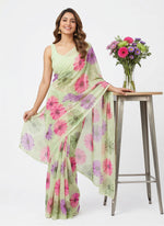 Load image into Gallery viewer, Latest Printed Georgette Saree in Floral Design