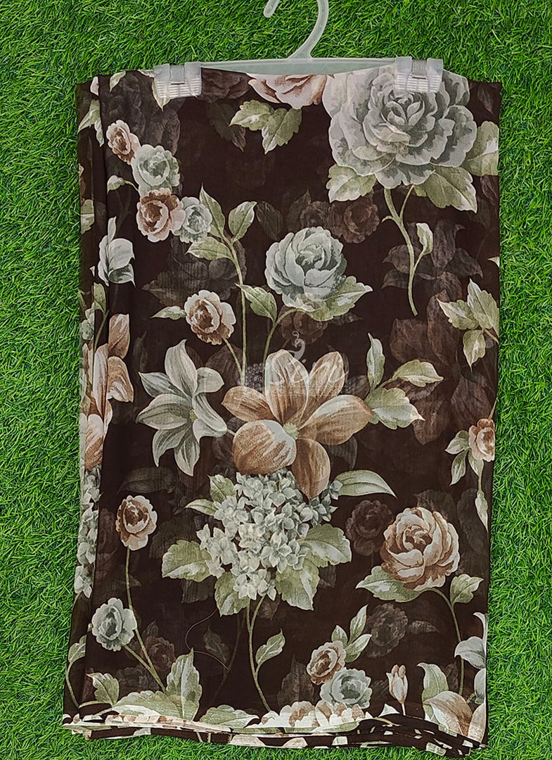 Siri Collections Printed Georgette Saree in Floral Design