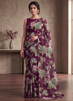 Load image into Gallery viewer, Siri Collections Printed Georgette Saree in Floral Design