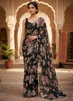 Load image into Gallery viewer, Siri Collections Printed Georgette Saree in Floral Design