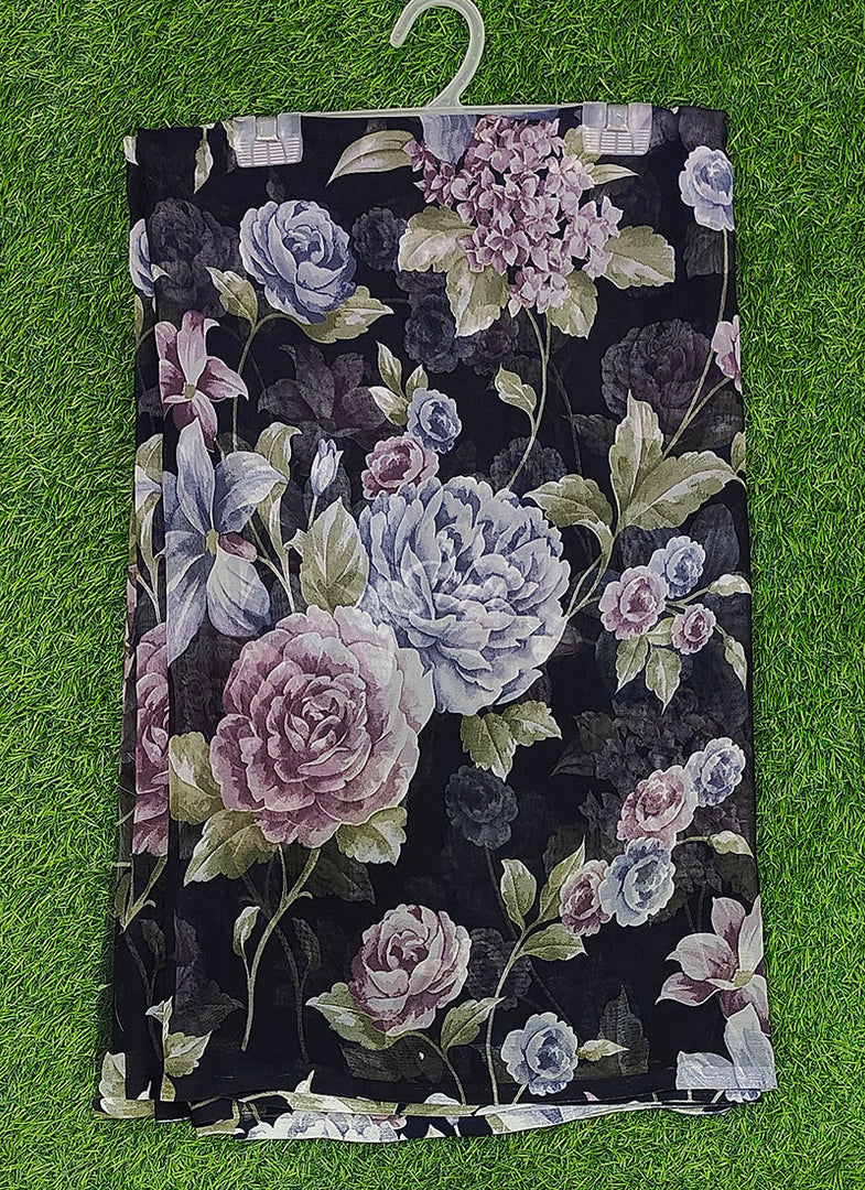Siri Collections Printed Georgette Saree in Floral Design