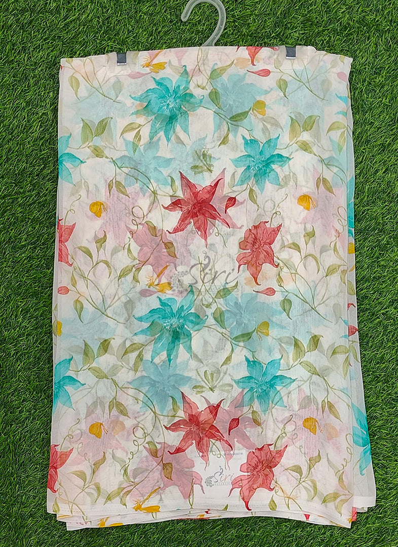 Siri Collections Printed Georgette Saree in Floral Design
