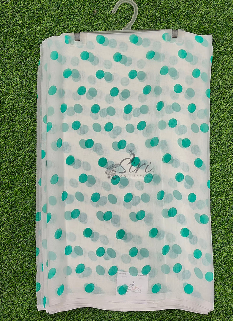 Latest Printed Georgette Saree in Polka Dots Design