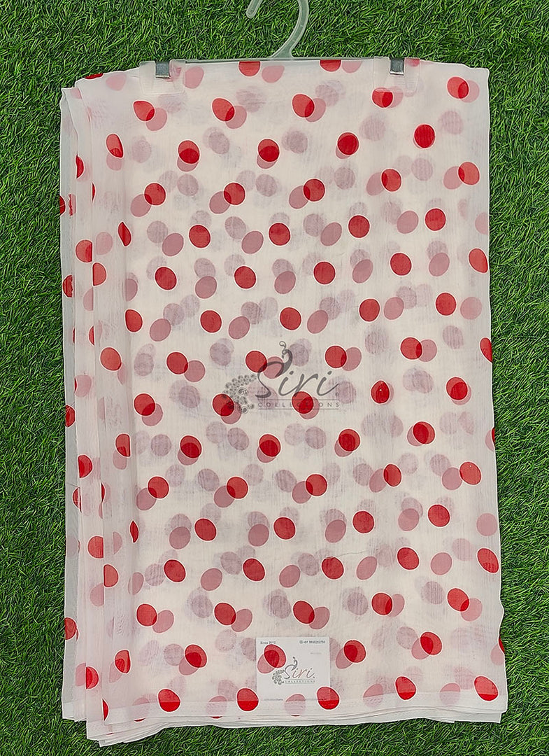 Latest Printed Georgette Saree in Polka Dots Design